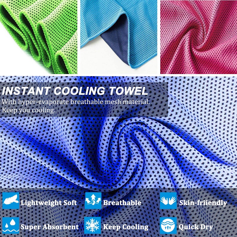 YQXCC Cooling Towel | 2 Pack 47""x12"" | Ice Cool for Neck | Soft Breathable Microfiber Chilly | for Yoga  Golf  Gym  Camping  Running  Workout & More Activities - Image 3